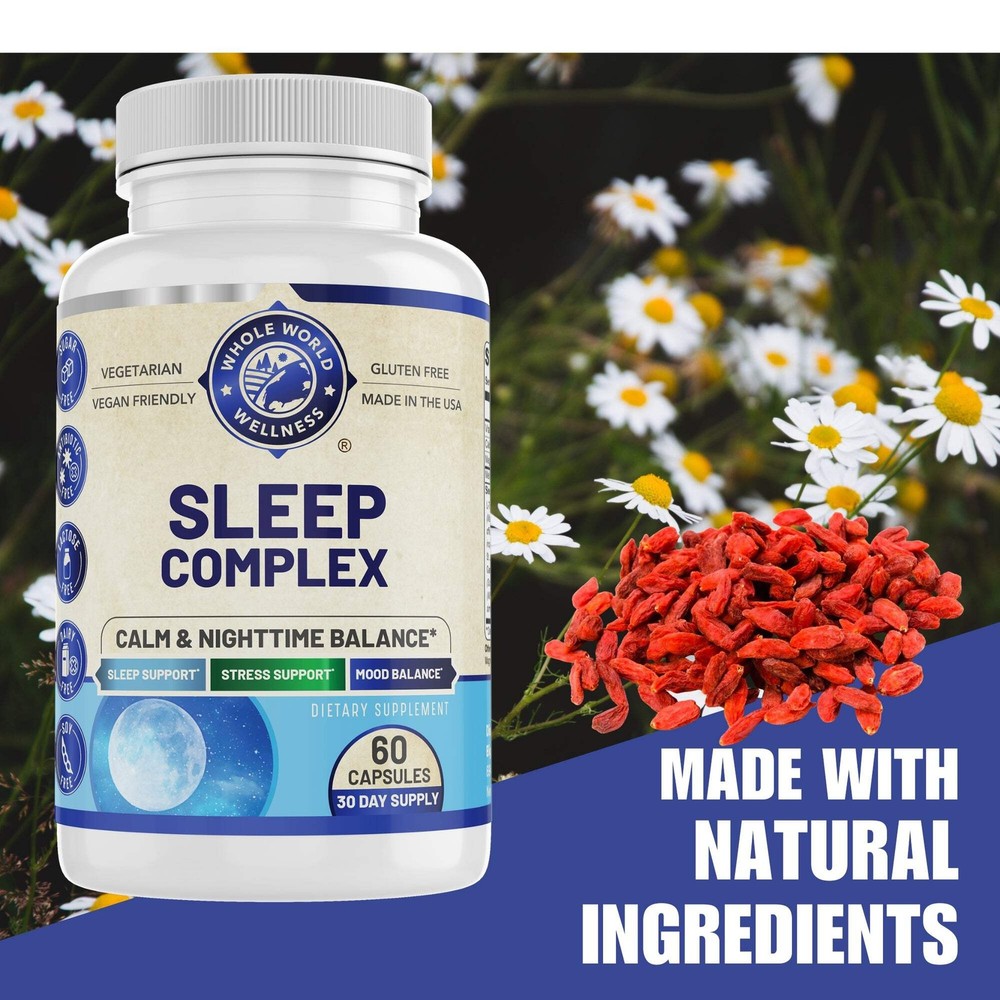 Sleep Complex for Adults. Sleep Support & Restful Sleep Blend. With Melatonin.