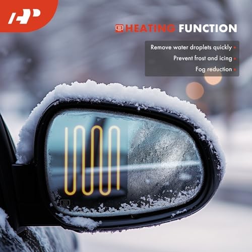 Right Passenger Side Heated Mirror Glass with Backing Plate - Compatible with