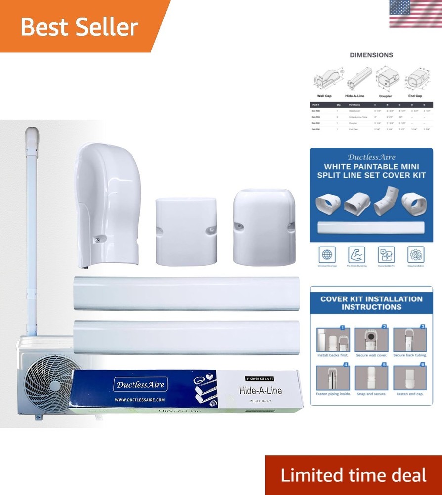 Mini Split Line Set Cover Kit - Paintable Mini Split Cover for Air Conditione...