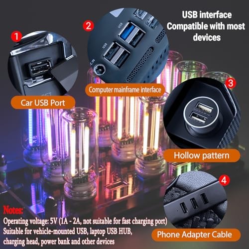 2 Pack Car LED Lights Interior, USB Light for Car Decor & 2 pack yellow
