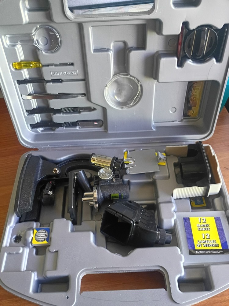 Micro-Science Deluxe Microscope Set 100x-600x with Camera Holder, Projector