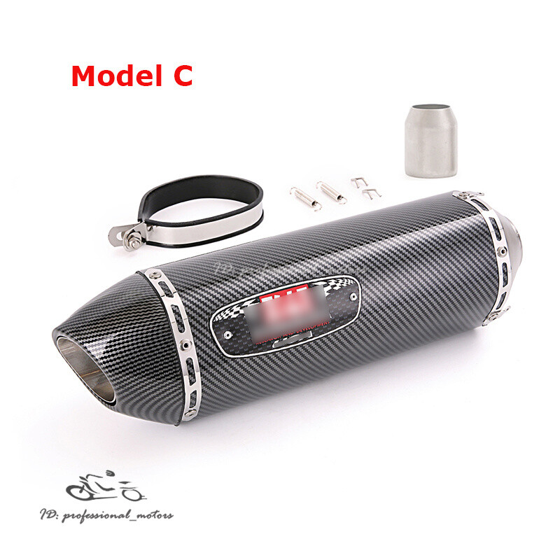 Modified System 51mm Exhaust Tips Motorcycle Muffler Pipe Carbon Painted 420MM