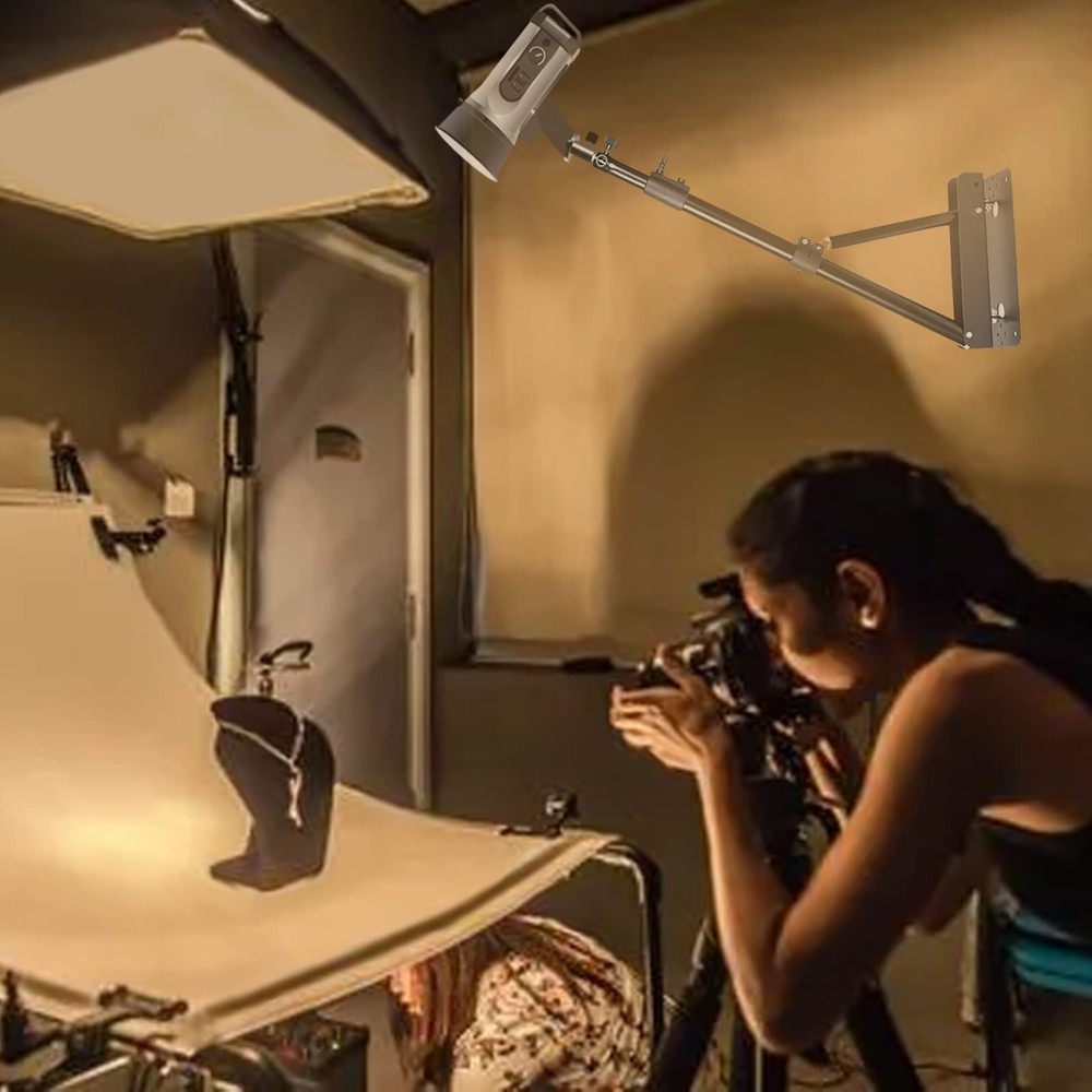 Ring Light Wall Mount Triangle Boom Arm 68"/173cm, Adjustable Camera Mount fo...