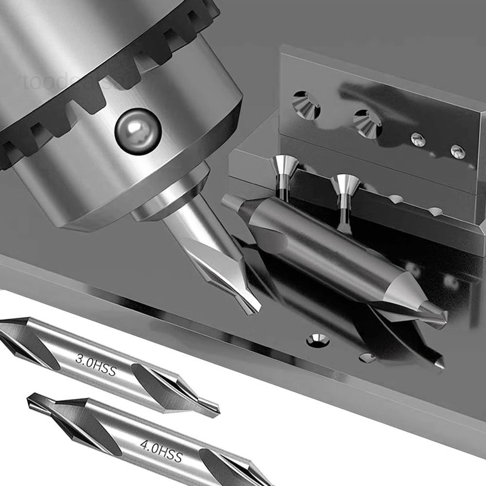 8 PCS Center Drill Bits Set, Countersink Tools for Lathe Metalworking 60 Degree.
