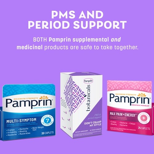 Pamprin Botanicals Supplement for PMS & Period Support, 22 count