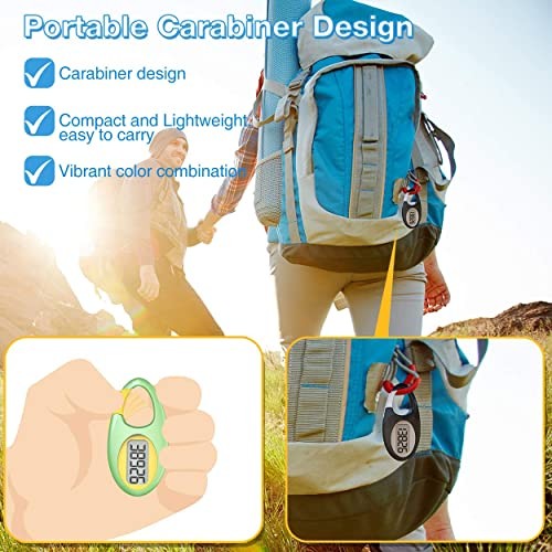 Simple 3D Step Counter, Walking Pedometer, Steps Tracker with Neck Blue
