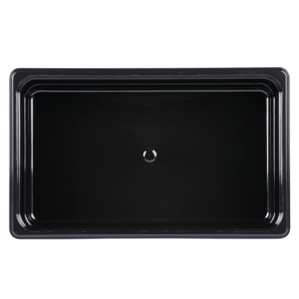 Full Size 6" Deep Black Plastic Polycarbonate Prep Table Hotel Buffet Food Pan