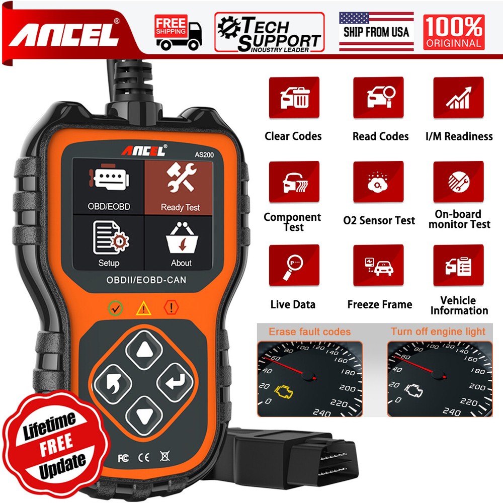 ANCEL AS200 Universal OBD2 Car Engine Fault Code Reader Diagnostic Scanner Tool
