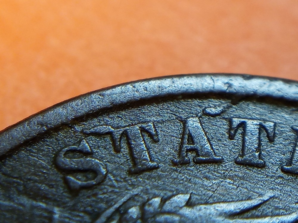 1864 2 Cent Piece with both a Rim Cud & Pre Cud