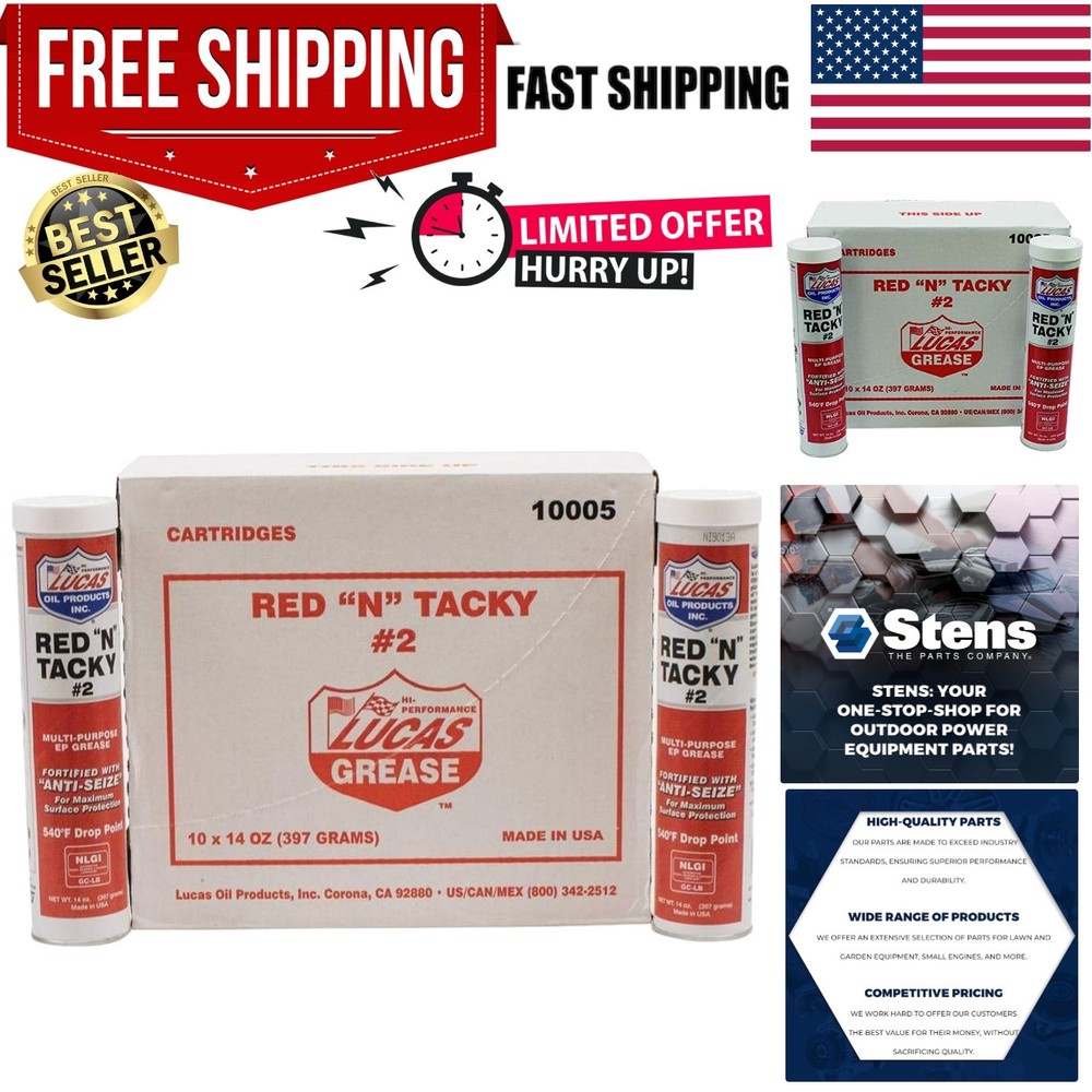Stens Red N Tacky Grease, 10 Pack