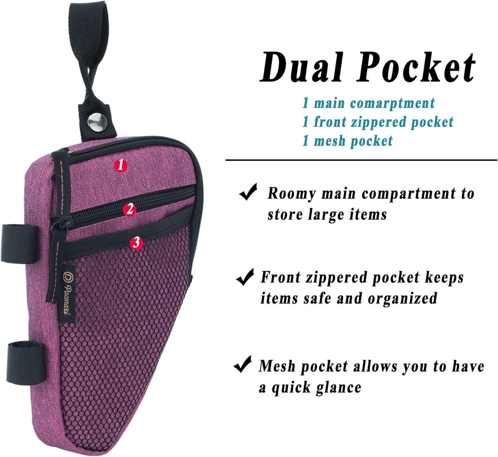 Lightweight Triangle Shaped Forearm Crutch Bag with Dual Pockets for Essentials
