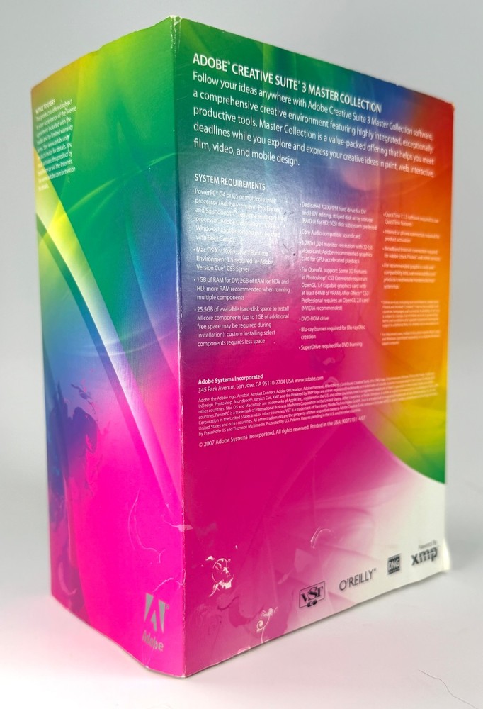 Adobe Creative Suite 3 Master Collection CS3 Mac Complete w/ Discs Manuals