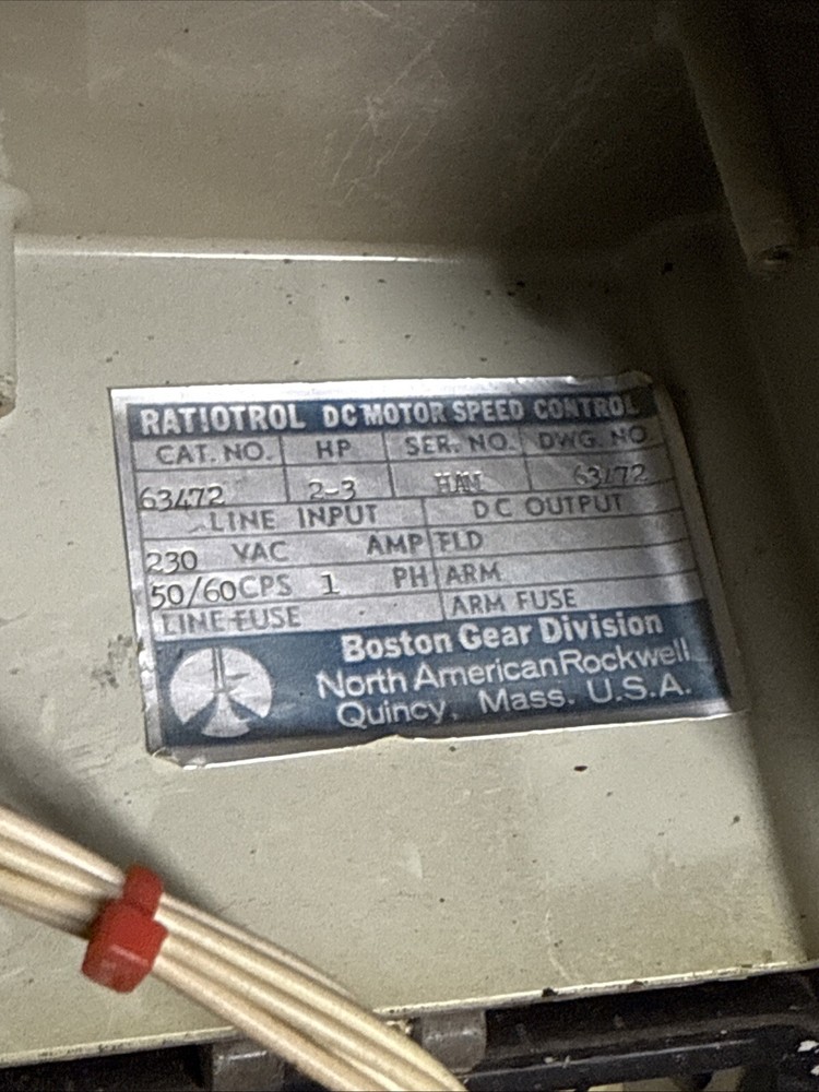 RATIOTROL DC MOTOR SPEED CONTROL 63472 2-3HP