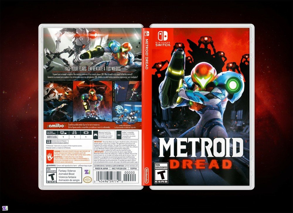 Metroid Dread COVER ART: Replacement Insert & Case for Nintendo Switch