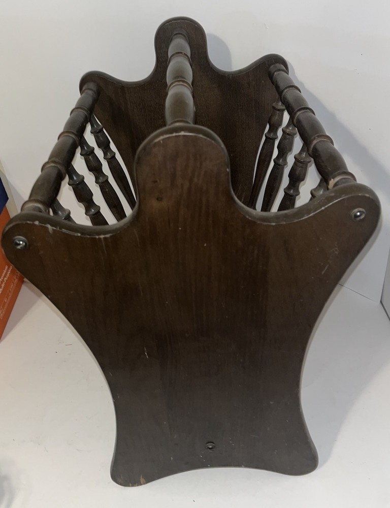 Vintage Solid Wood Magazine Rack