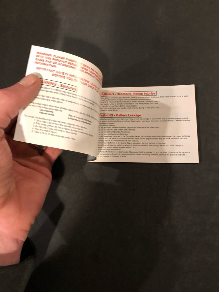 Monsters inc gba Manual only