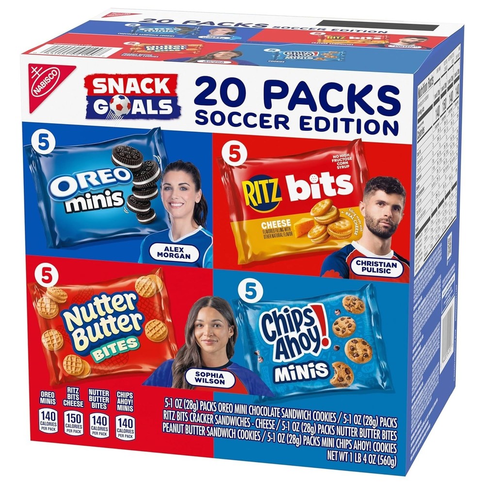 20 Pack Assorted Snacks: OREO Mini, CHIPS AHOY! & RITZ for Lunch Boxes & Parties
