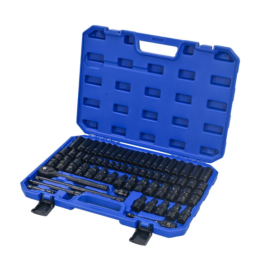 67Pc Air Tool Kit with Long Short Sets Universal Connectors Ratchet Wrenches