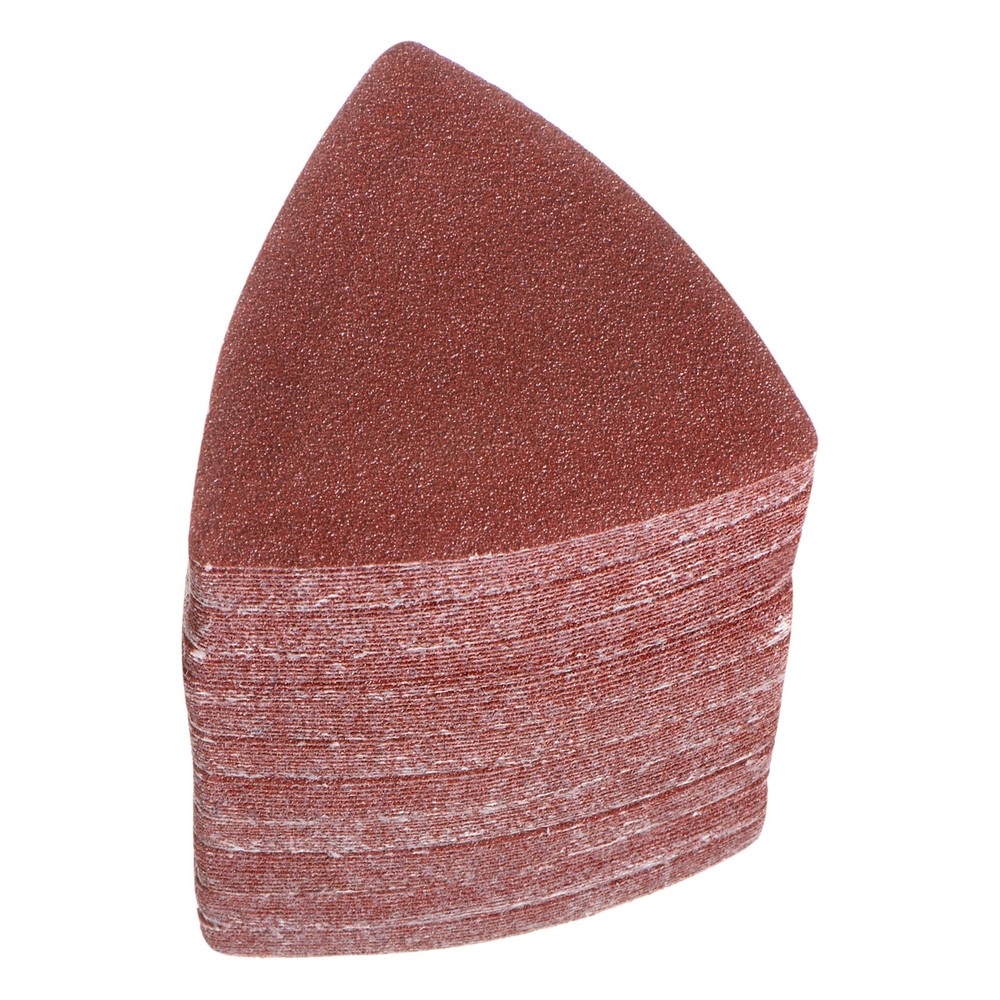 100pcs 80 Grits 80mm Aluminum Oxide Triangular Hook & Loop Sandpapers Pads