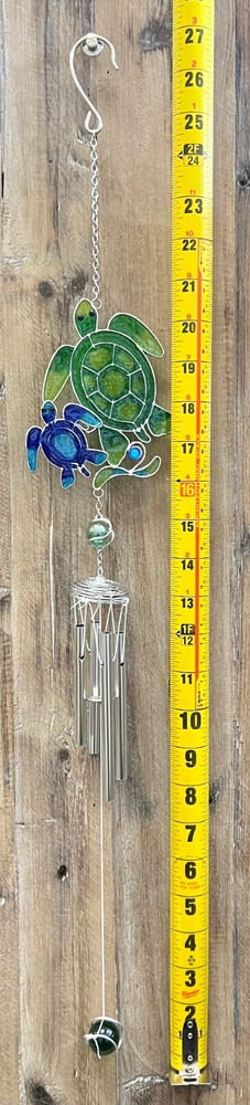 Turtle Metal Suncatcher Windchime 27" x 4"