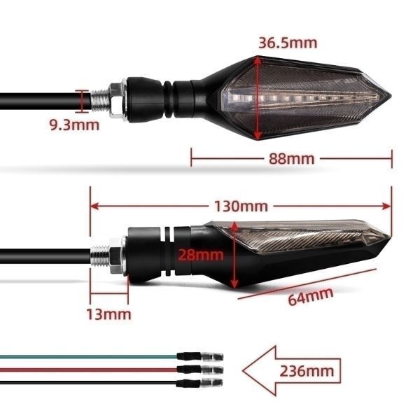 Sequential Indicators LED x2 for Honda C50 C70 C90 Cub CF50 CF70 Chaly
