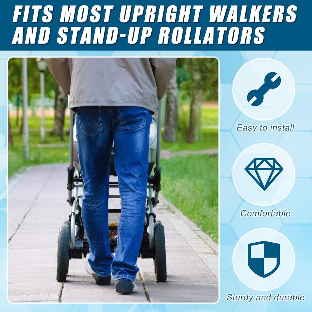 2 Pcs Rollator Armrest Pad Upright Walker Forearm Pads Black Walker Handle Co...