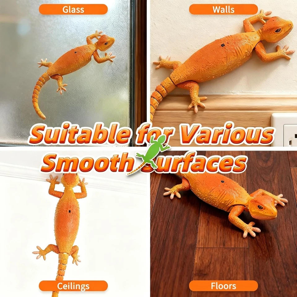 Wall Climb Gecko Toy Remote Control Interactive Game Wall Crawler Robot Kid Gift