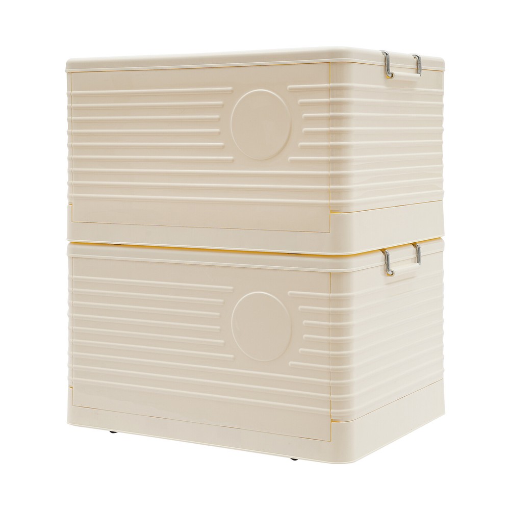 2-tier Foldable Storage Bin Stackable Storage Storage Box Home 62.3QT Capacity