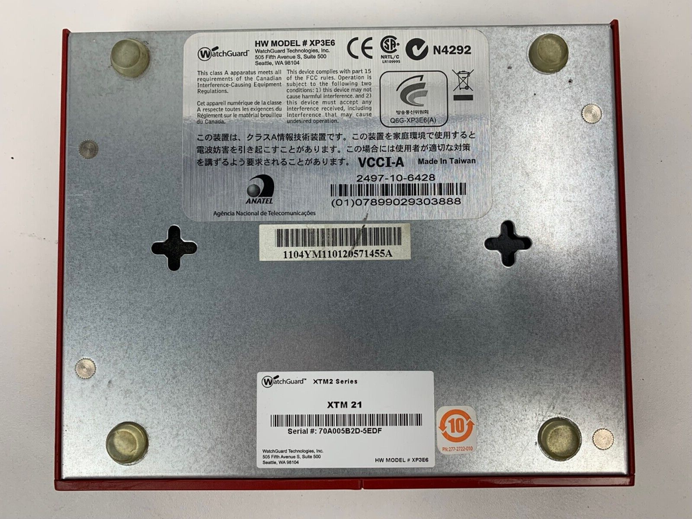 WatchGuard Firebox XTM 21 XP3E6 Firewall w/ AC Adapter