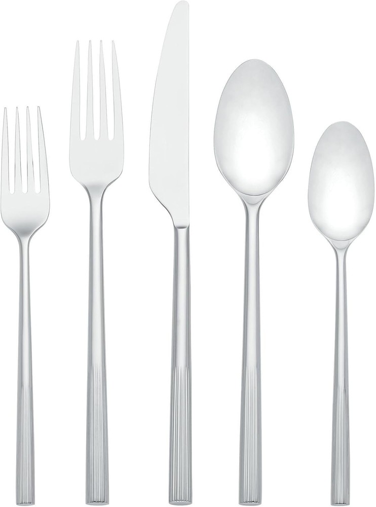 DKNY Eldridge 5-Piece Cutlery Set – Stainless Steel Flatware Silverware