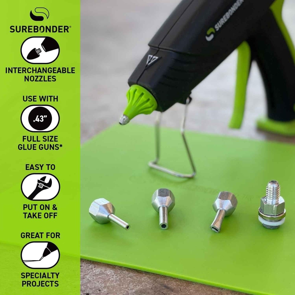 Versatile Interchangeable Hot Glue Gun Nozzle Set - 4 Pack, Precision Crafting