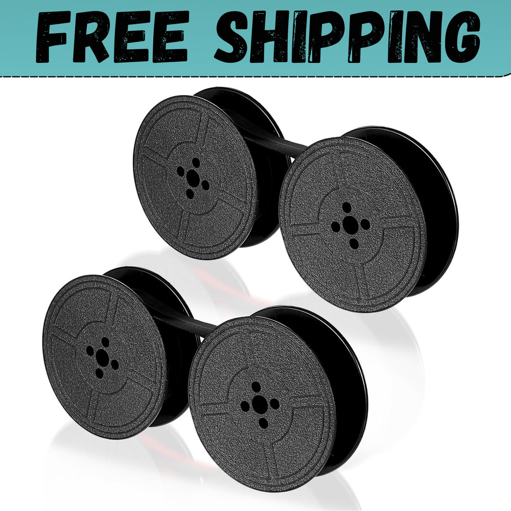 Universal Typewriter Ribbon Twin Spool Replacement Pack - Black Ink (2 Pcs)
