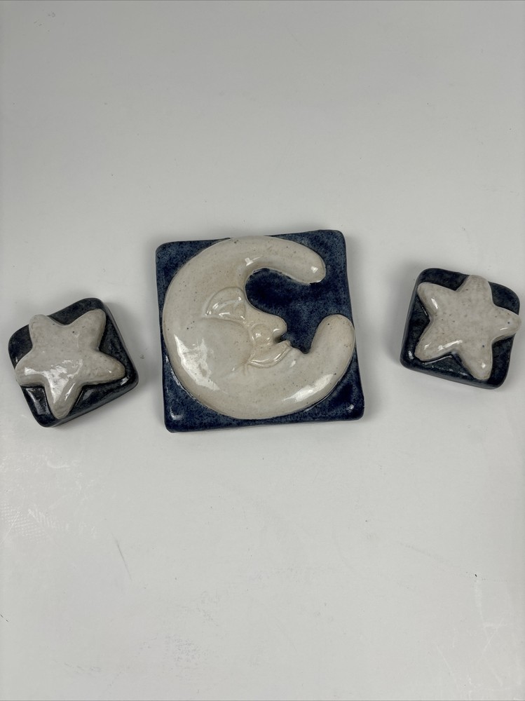 Kim Gore Studio Hand Painted Moon and Stars Tiles