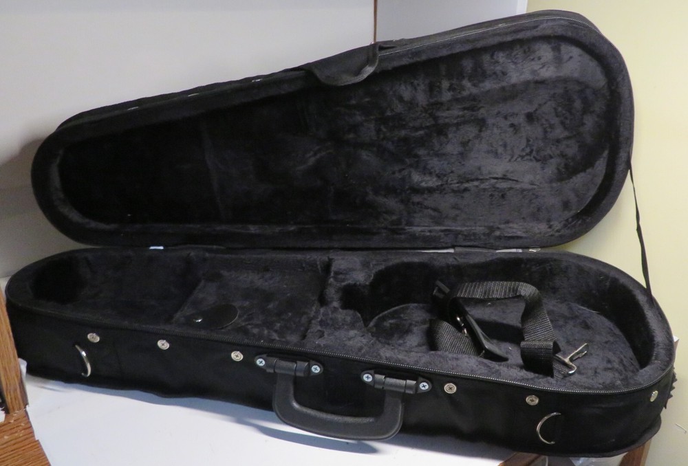 Durable Cloth Fluff Triangle Shape Carry Case Black Lining Violin Fiddle 27" OD