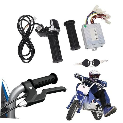 Motor Brushed Speed Controller Kit, Throttle Grip with Lock Throttle Twist