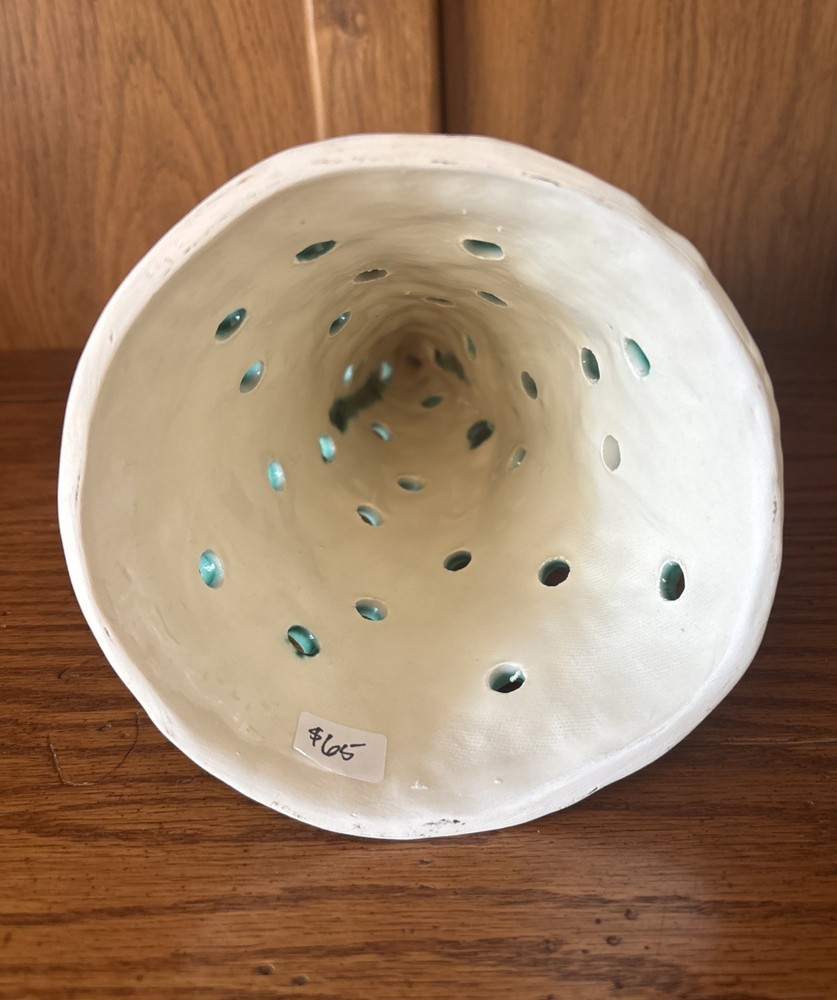 Christmas Tree Luminary Handmade Studio Pottery Textured Finish