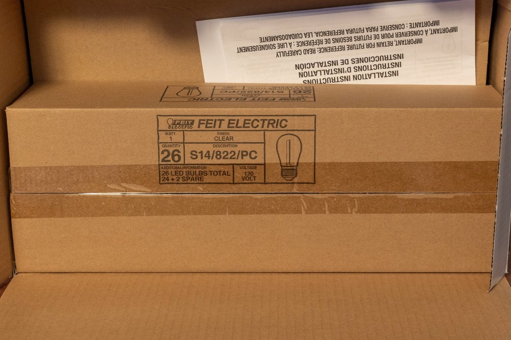#1 Feit Electric 48ft LED Filament String Light Set Item 710090 Open Box