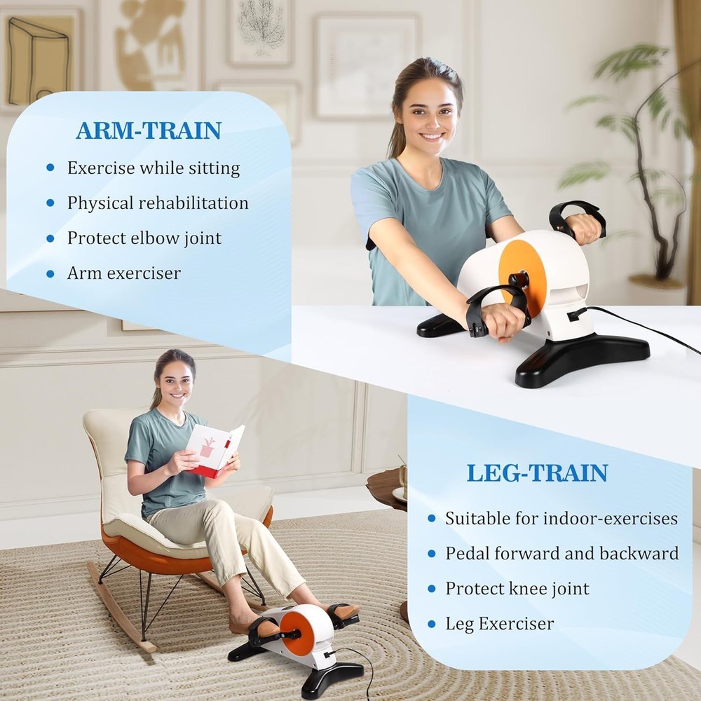 Motorized Pedal Exerciser, Electric Pedal Exerciser for Arm and Leg Low Impact E