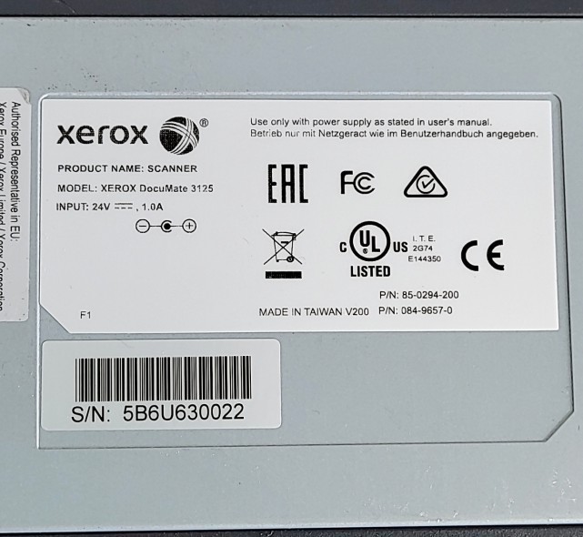 XEROX Documate 3125 Document Scanner SEE NOTES