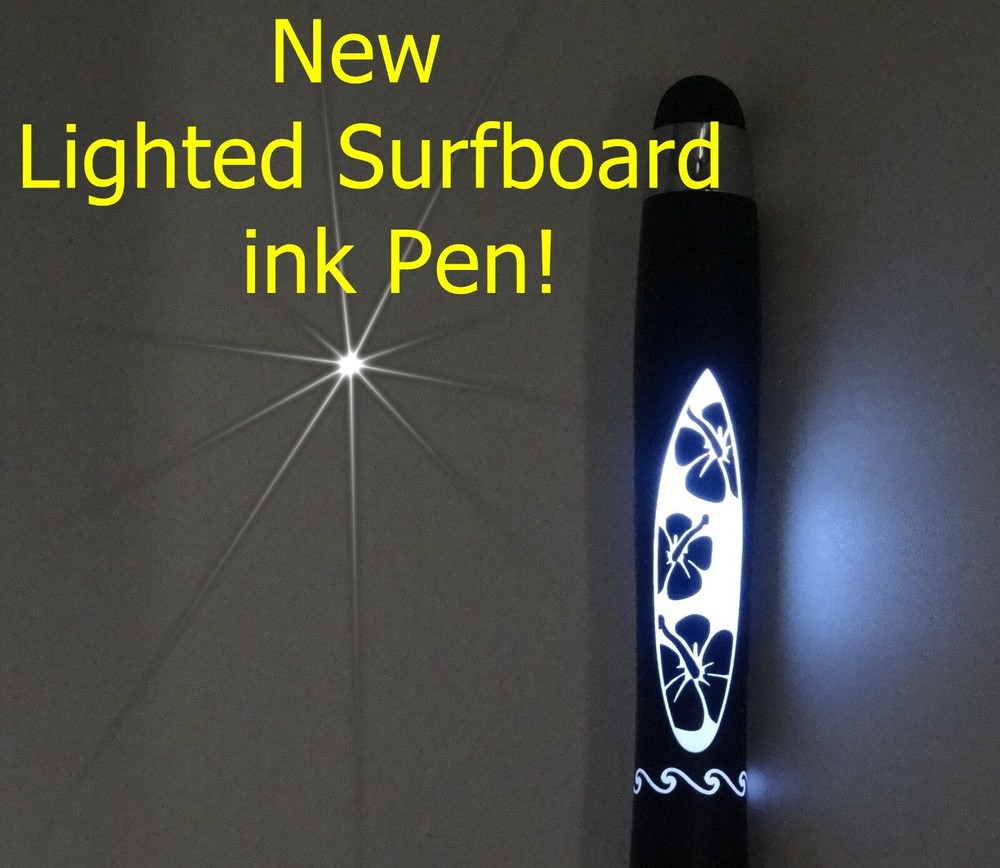 New Lighted Surfboard ink pen !  Daisies design