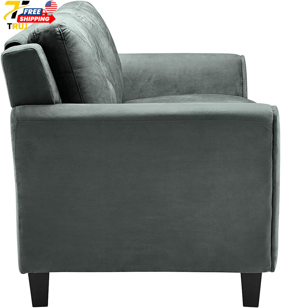 57.9" Loveseat Transitional Modern Pocket Coil Comfort Easy Assembly Microfiber