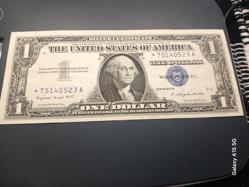 * STAR-NOTE * $1 1957 Silver Certificate Note. Nice Serial # Almost Uncirculate