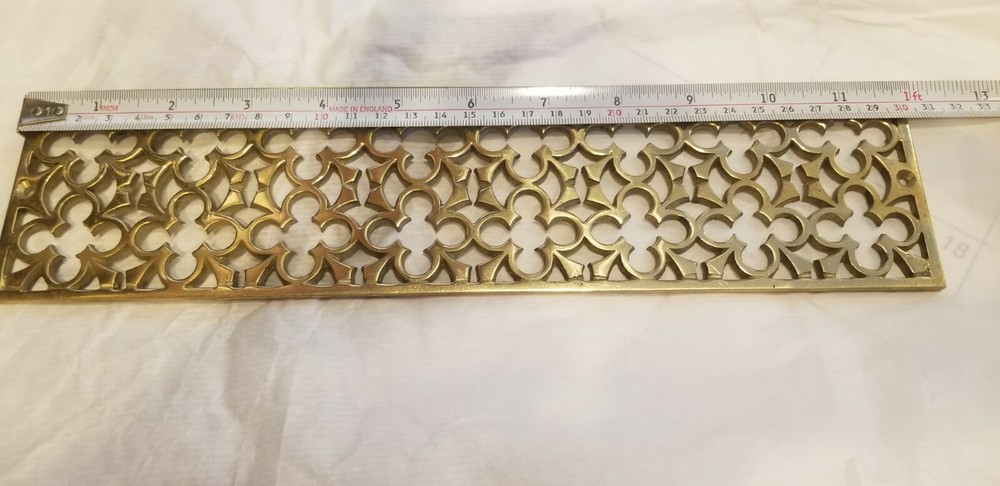 Decorative Solid Brass Grill Cover for Restoration Work or New Work 11-7/8" x 3"