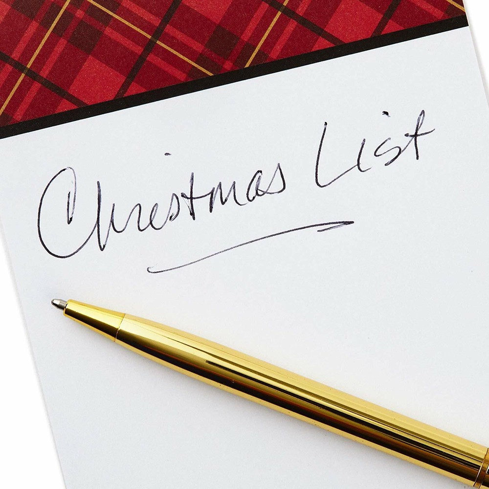 Hallmark Notepad Bundle with Pen, Plaid Penguin (3 Notepads, Assorted Sizes)