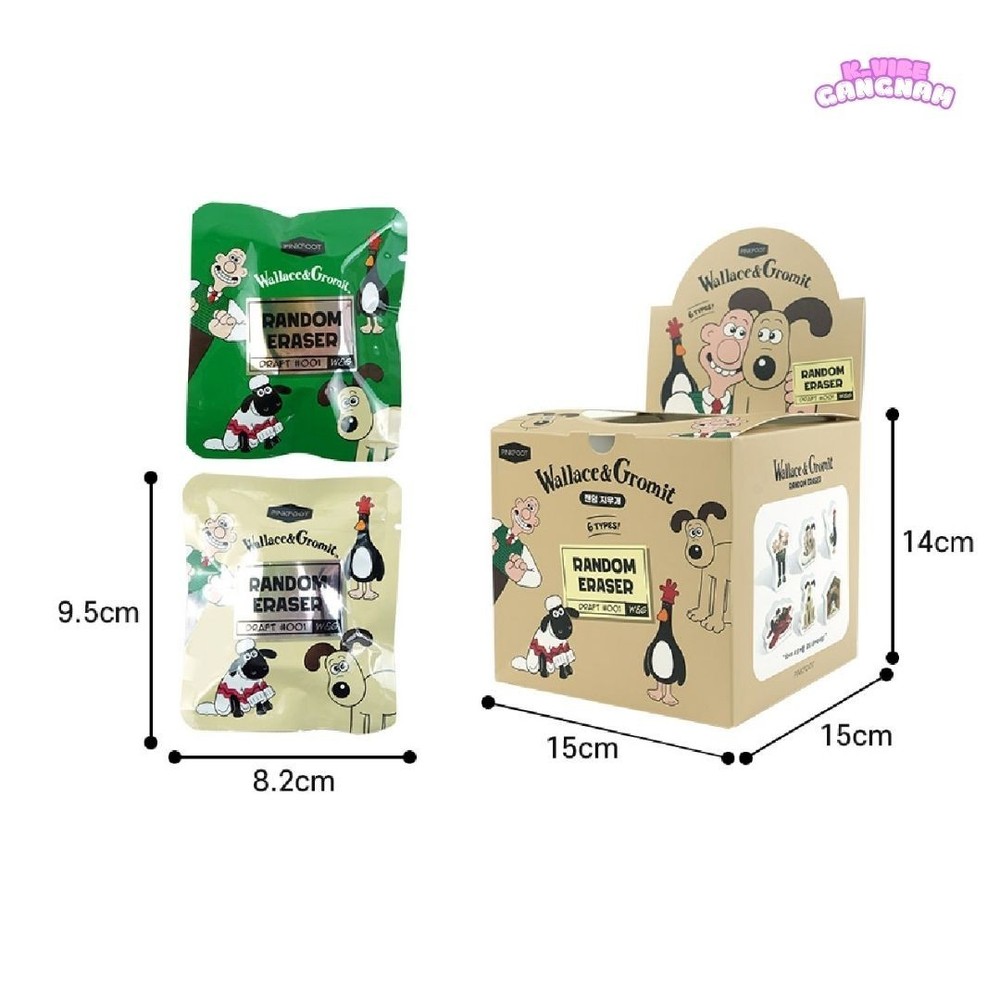 Wallace & Gromit Random Eraser Blind Pack Full Box Set 24pcs