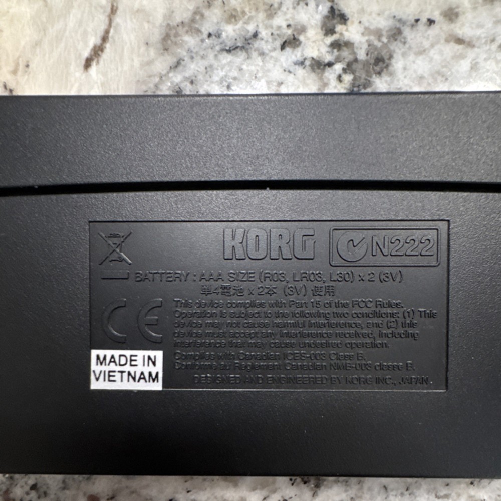 Korg CA-30 Chromatic Tuner Black LCD Display Note Select Calibration Plastic