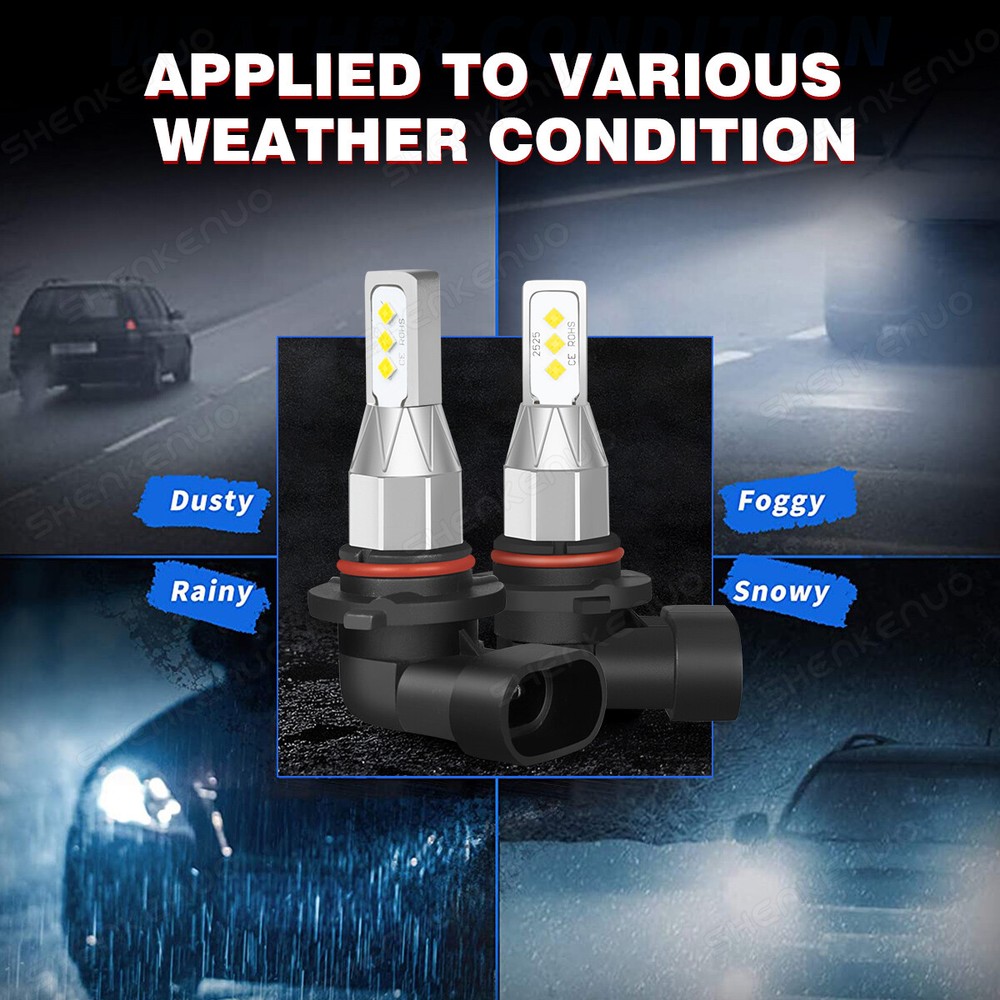 9005+9006 COMBO LED Headlight Bulbs Kit High/Low Beam Super Bright 6000K White