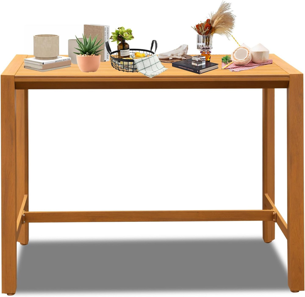 Domi 51" Patio Console Table Indoor&Outdoor Multifunctional Buffet Bar Table