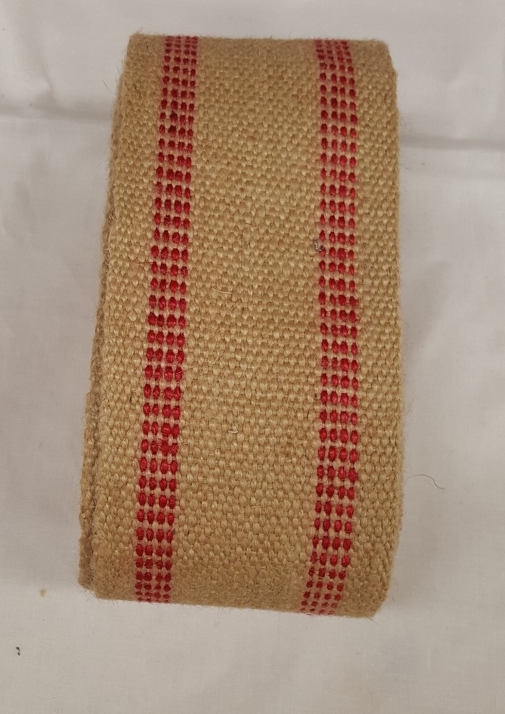 50 YARDS  RED STRIPE JUTE WEBBING HEAVY WEIGHT
