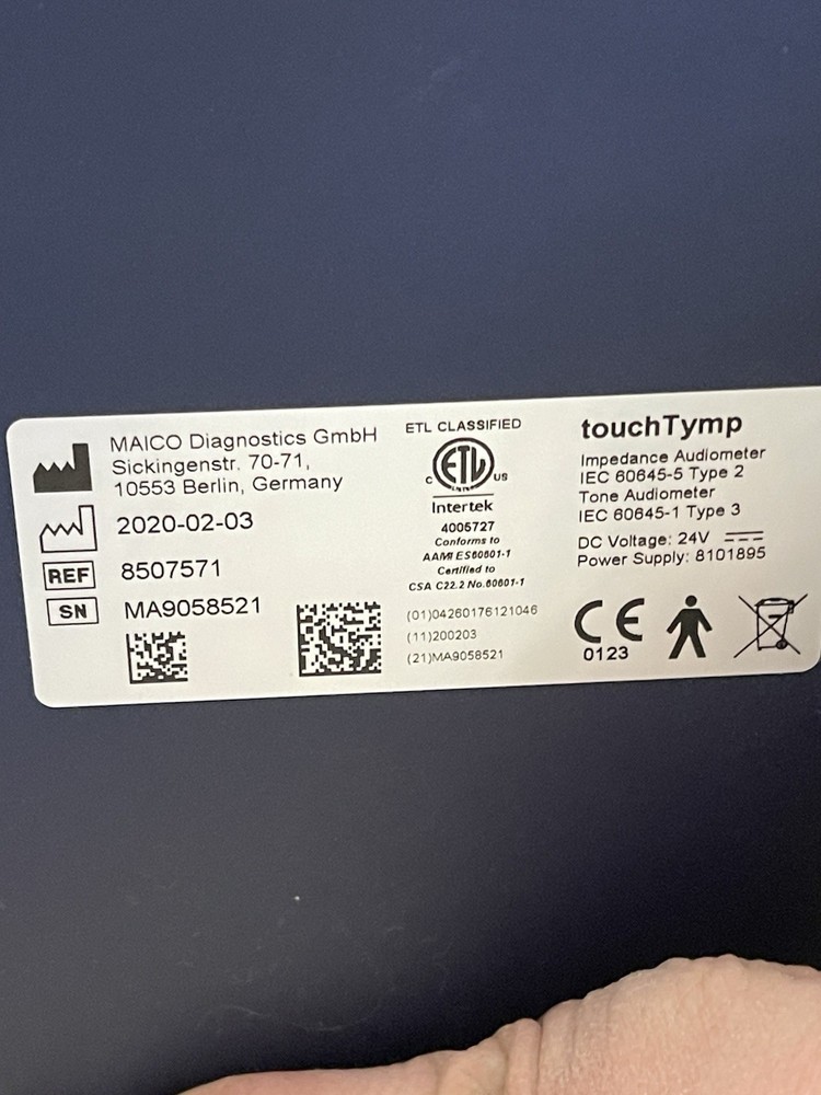 Maico TouchTymp MI 24 Tympanometer With Reflexes